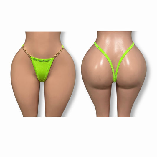Chain & Stone Thong